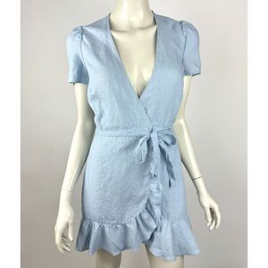 Reformation Sally Wrap Dress Linen